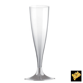 Flute Plastica Gambo Grigio 140ml 2P (20 Pezzi)
