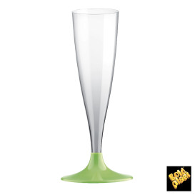 Flute Plastica Gambo Verde Pistacchio 140ml 2P (20 Pezzi)