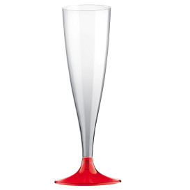 Flute Plastica Gambo Red Transp. 140ml 2P (20 Pezzi)