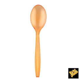 Cucchiaio di Plastica PS Premium Arancione 190mm (50 Pezzi)