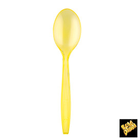 Cucchiaio di Plastica PS Premium Giallo 190mm (50 Pezzi)