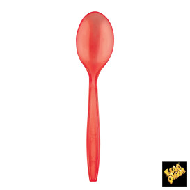 Cucchiaio di Plastica PS Premium Rosso 190mm (1000 Pezzi)