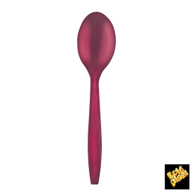 Cucchiaio di Plastica PS Premium Bordò 190mm (1000 Pezzi)