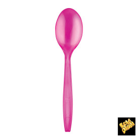 Cucchiaio di Plastica PS Premium Fucsia 190mm (50 Pezzi)