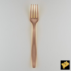 Forchetta di Plastica PS Premium Marrone 190mm (50 Pezzi)