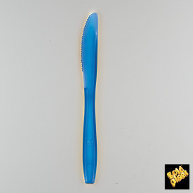 Coltello di Plastica PS Premium Blu 190mm (50 Pezzi)