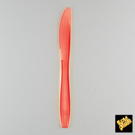 Coltello di Plastica PS Premium Rosso 190mm (50 Pezzi)