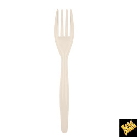 Forchetta di Plastica Easy PS Crema 180mm (20 Pezzi)