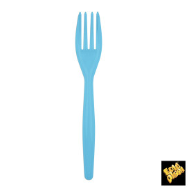 Forchetta di Plastica Easy PS Turchese 180mm (500 Pezzi)