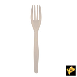 Forchetta di Plastica Easy PS Taupe 180mm (20 Pezzi)