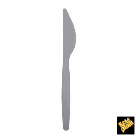 Coltello di Plastica Easy PS Grigio 185mm (500 Pezzi)