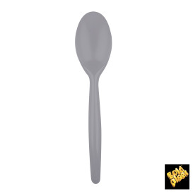 Cucchiaio di Plastica Easy PS Grigio 185mm (20 Pezzi)