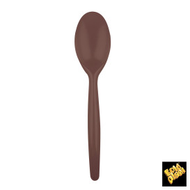 Cucchiaio di Plastica Easy PS Cioccolato 185mm (20 Pezzi)