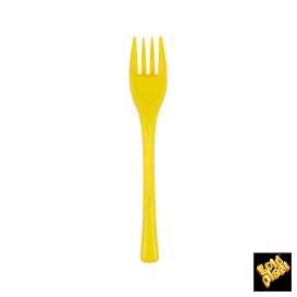 Forchetta di Plastica Fly Giallo Transp. 140mm (50 Pezzi)