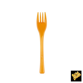 Forchetta di Plastica Fly Arancione Transp. 140mm (50 Pezzi)