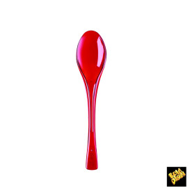 Cuchiaio di Plastica Fly Rosso Transp. 145mm (50 Pezzi)