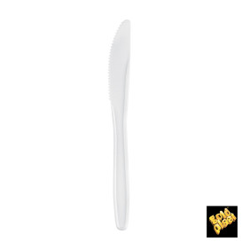 Coltello di Plastica Easy PP Bianco 175mm (100 Pezzi)