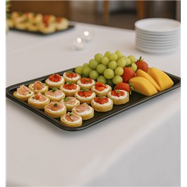 Vassoio Plastica Tray Nero 37x50cm (24 Pezzi)