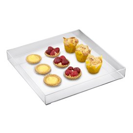 Vassoio di Plastica Tray Trasparente 30x30cm (9 Pezzi)