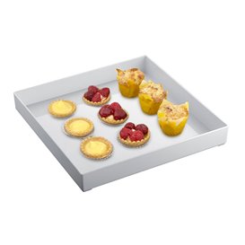 Vassoio di Plastica Tray Bianco 30x30cm (9 Pezzi)