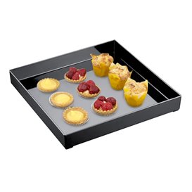 Vassoio di Plastica Tray Nero 30x30cm (9 Pezzi)