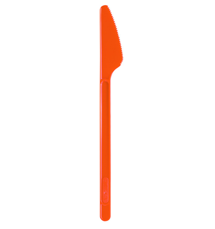 Coltello di Plastica Arancione PS 175mm (600 Pezzi) Coltello di Plastica Arancione PS 175mm (600 Pezzi)