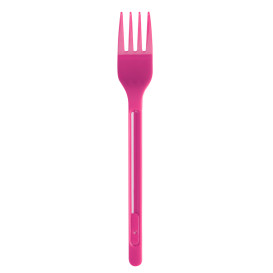 Forchetta di Plastica PS Fucsia 175mm (20 Pezzi)