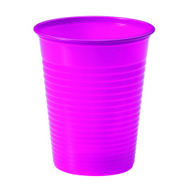 Bicchiere di Plastica PS Fucsia 200ml Ø7cm (50 Pezzi)