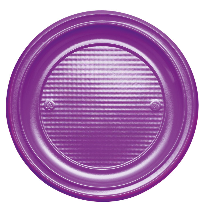 Piatto di Plastica PS Piano Viola Ø220mm (30 Pezzi) Piatto di Plastica PS Piano Viola Ø220mm (30 Pezzi)