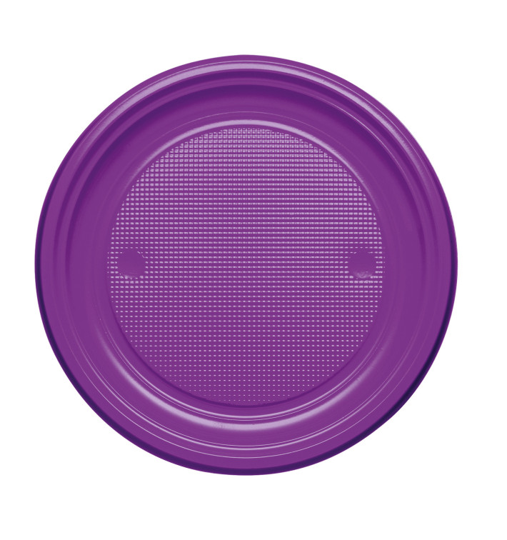 Piatto di Plastica PS Piano Viola Ø170mm (50 Pezzi) Piatto di Plastica PS Piano Viola Ø170mm (50 Pezzi)