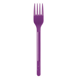 Forchetta di Plastica PS Viola 175mm (20 Pezzi)