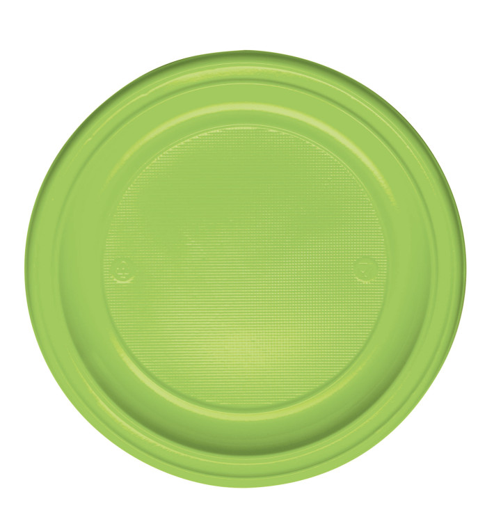 Piatto di Plastica PS Piano Verde Acido Ø220mm (30 Pezzi) Piatto di Plastica PS Piano Verde Acido Ø220mm (30 Pezzi)
