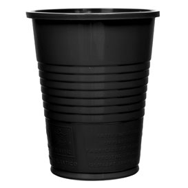 Bicchiere di Plastica PS Nero 200ml Ø7cm (50 Pezzi)
