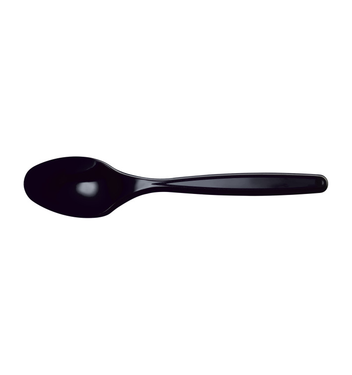Cucchiaio di Plastica PS Nero 120mm (40 Pezzi) Cucchiaio di Plastica PS Nero 120mm (40 Pezzi)
