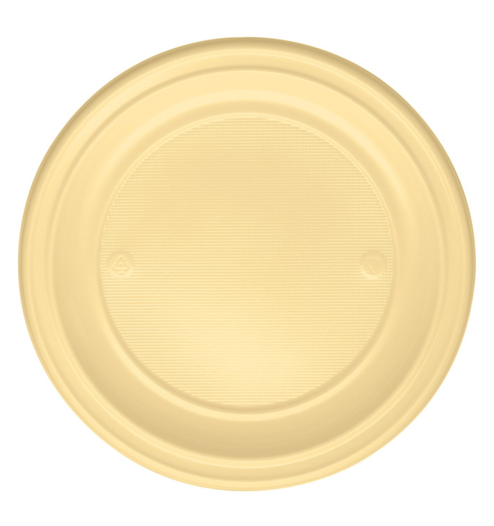 Piatto di Plastica PS Piano Crema Ø220mm (30 Pezzi) Piatto di Plastica PS Piano Crema Ø220mm (30 Pezzi)