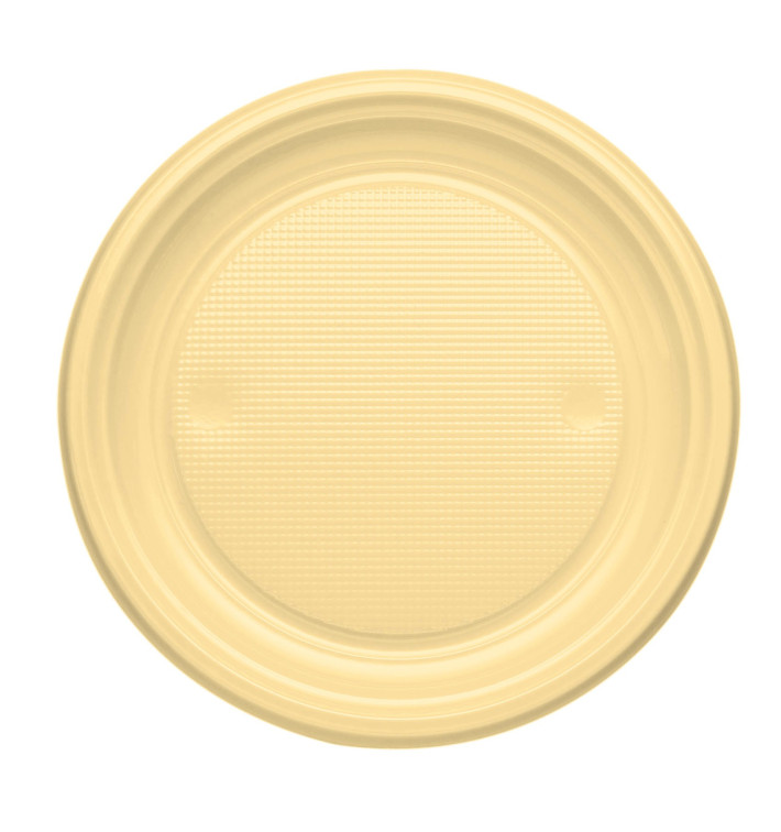 Piatto di Plastica PS Piano Crema Ø170mm (1100 Pezzi) Piatto di Plastica PS Piano Crema Ø170mm (1100 Pezzi)