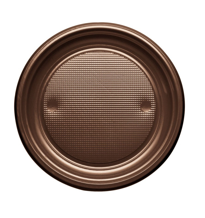 Piatto di Plastica PS Piano Cioccolata Ø170mm (50 Pezzi) Piatto di Plastica PS Piano Cioccolata Ø170mm (50 Pezzi)
