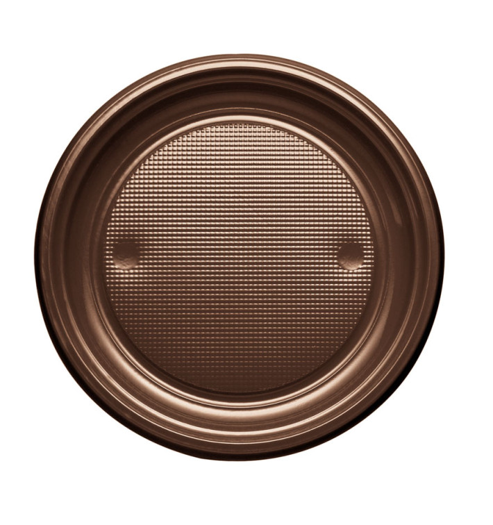 Piatto di Plastica PS Piano Cioccolata Ø170mm (1100 Pezzi) Piatto di Plastica PS Piano Cioccolata Ø170mm (1100 Pezzi)