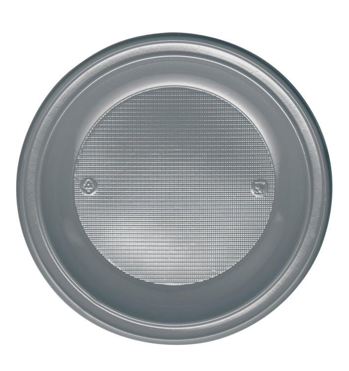 Piatto di Plastica PS Fondo Argento Ø220mm (30 Pezzi) Piatto di Plastica PS Fondo Argento Ø220mm (30 Pezzi)