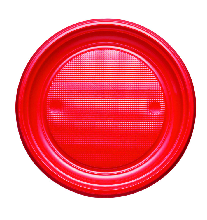 Piatto di Plastica PS Piano Rosso Ø170mm (1100 Pezzi) Piatto di Plastica PS Piano Rosso Ø170mm (1100 Pezzi)