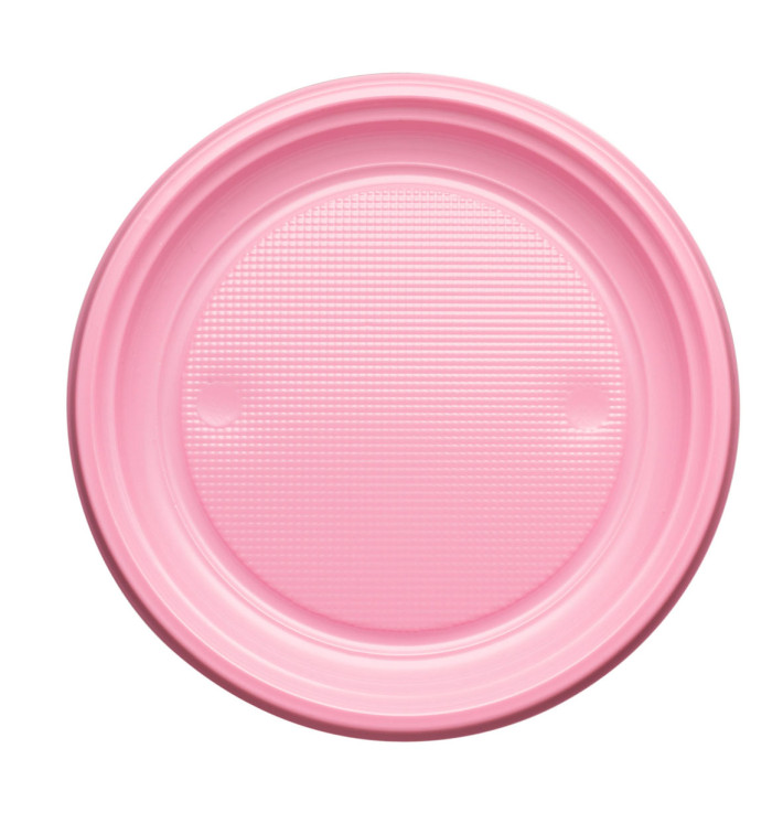 Piatto di Plastica PS Piano Rosa Ø170mm (50 Pezzi) Piatto di Plastica PS Piano Rosa Ø170mm (50 Pezzi)
