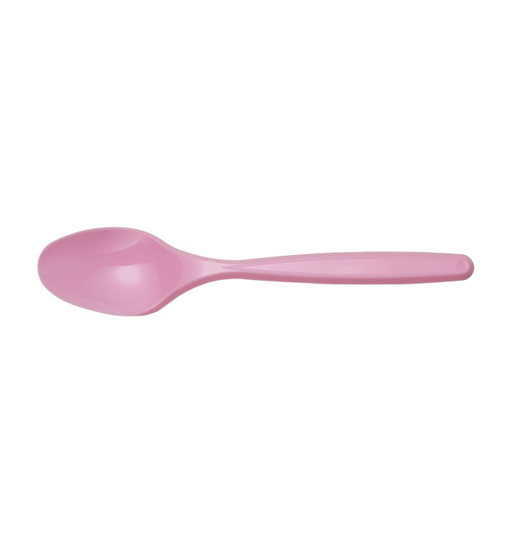 Cucchiaio di Plastica PS Rosa 120mm (40 Pezzi) Cucchiaio di Plastica PS Rosa 120mm (40 Pezzi)