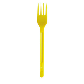 Forchetta di Plastica PS Giallo 165mm (20 Pezzi)