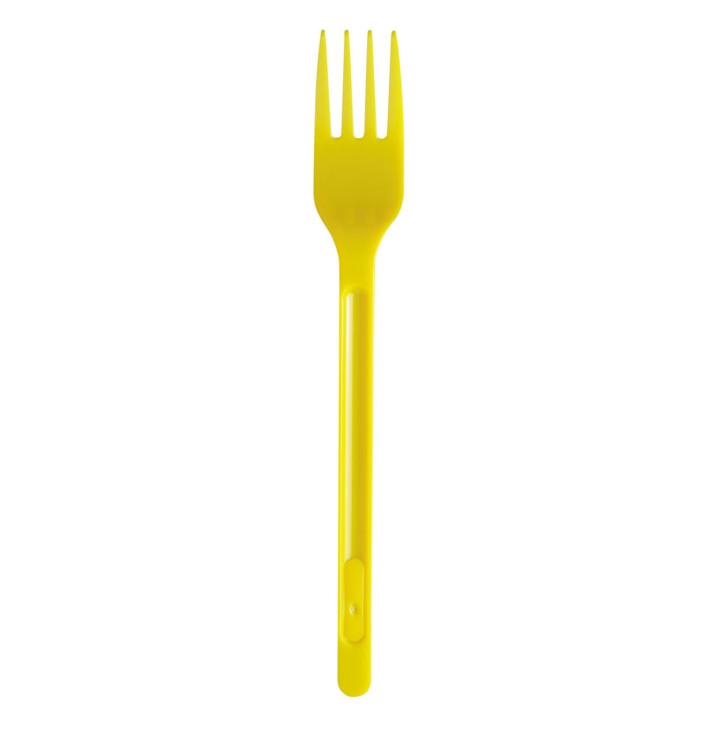 Forchetta di Plastica PS Giallo 165mm (20 Pezzi)