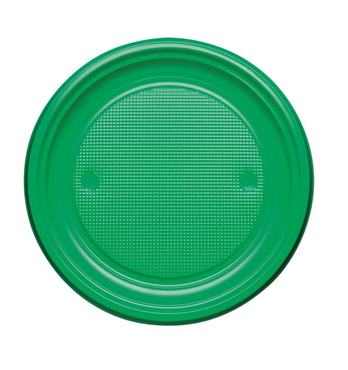 Piatto di Plastica PS Piano Verde Ø170mm (50 Pezzi) Piatto di Plastica PS Piano Verde Ø170mm (50 Pezzi)