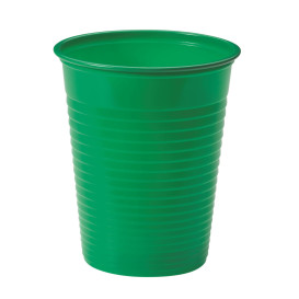 Bicchiere di Plastica PS Verde 200ml Ø7cm (50 Pezzi)