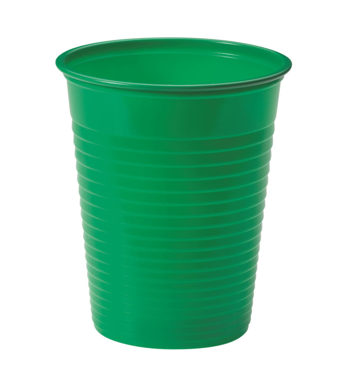 Bicchiere di Plastica PS Verde 200ml Ø7cm (1500 Pezzi) Bicchiere di Plastica PS Verde 200ml Ø7cm (1500 Pezzi)