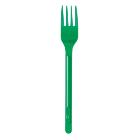 Forchetta di Plastica PS Verde 165mm (20 Pezzi)