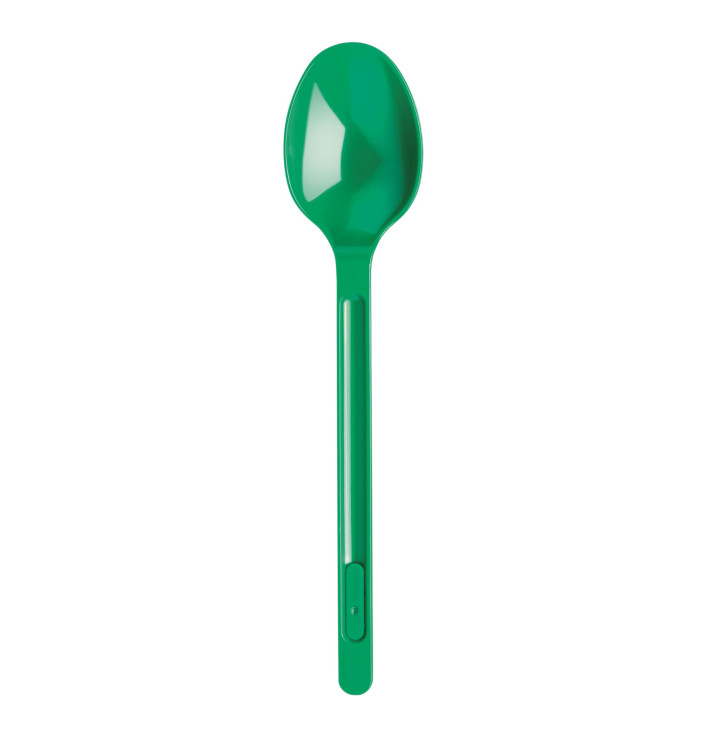 Cucchiaio di Plastica PS Verde 165mm (20 Pezzi)