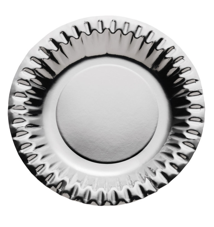 Piatto di Carta Tondo "Party" Argento Ø180mm (10 Pezzi) Piatto di Carta Tondo "Party" Argento Ø180mm (10 Pezzi)